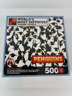 Worlds Most Difficult Jigsaw Puzzle Penguins Double Sided 500 Pieces TDC Sealed